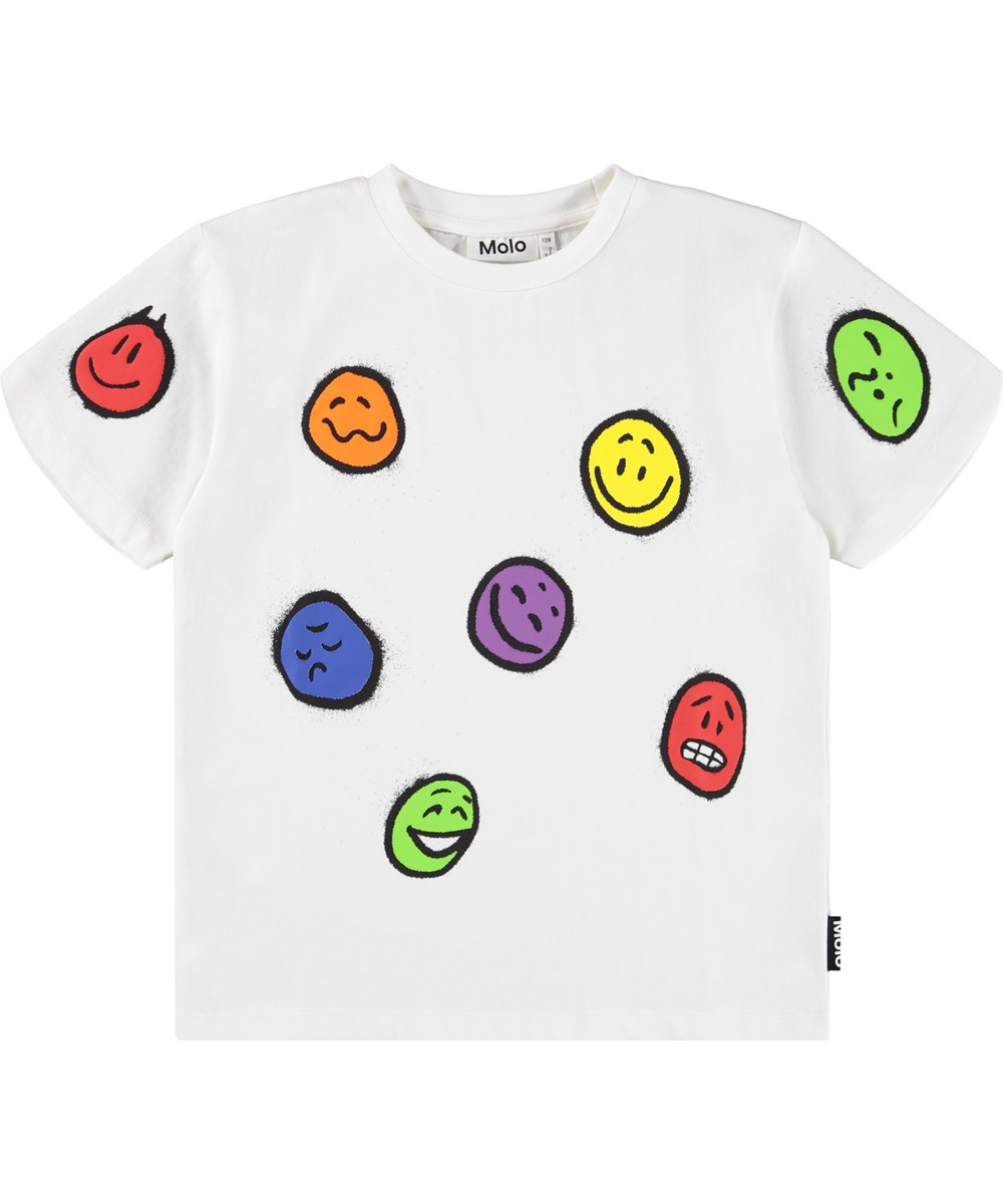 Riley - Crisp White - Wit kinder t-shirt gemaakt van zacht biologisch katoen met een ribboord rond de hals.