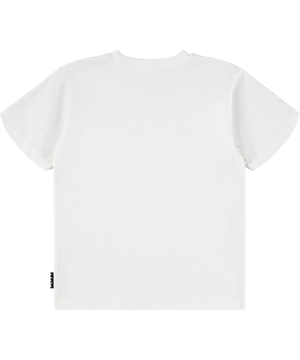 Riley - Crisp White - Wit kinder t-shirt gemaakt van zacht biologisch katoen met een ribboord rond de hals.