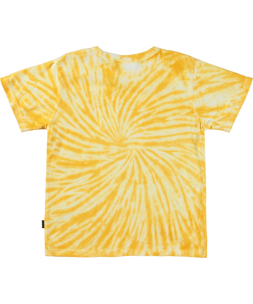 Riley - Sunny Tie Dye - Biologische gele t-shirt met tie-dye print