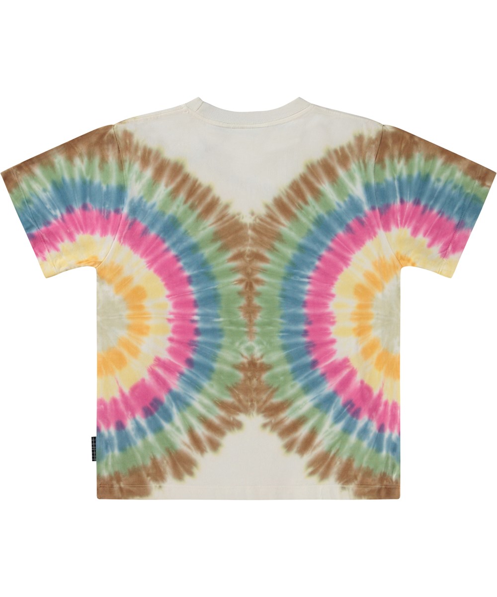 Rodney - Ray Dye - Veelkleurige biologische t-shirt met tie-dye print