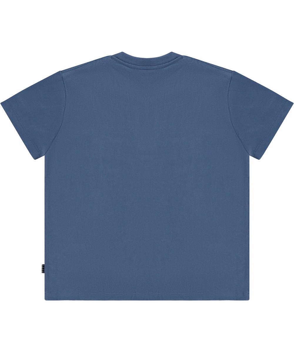 Roxo - Moonlight Blue - Blauwe biologische t-shirt met tekstballon