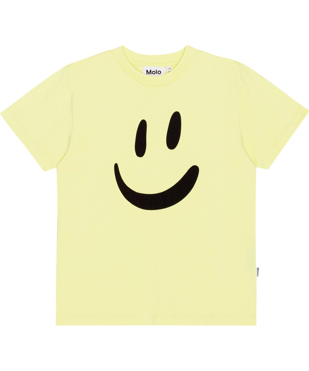 Roxo - Sour Lemon - Gele t-shirt van biologisch katoen met een smileyprint