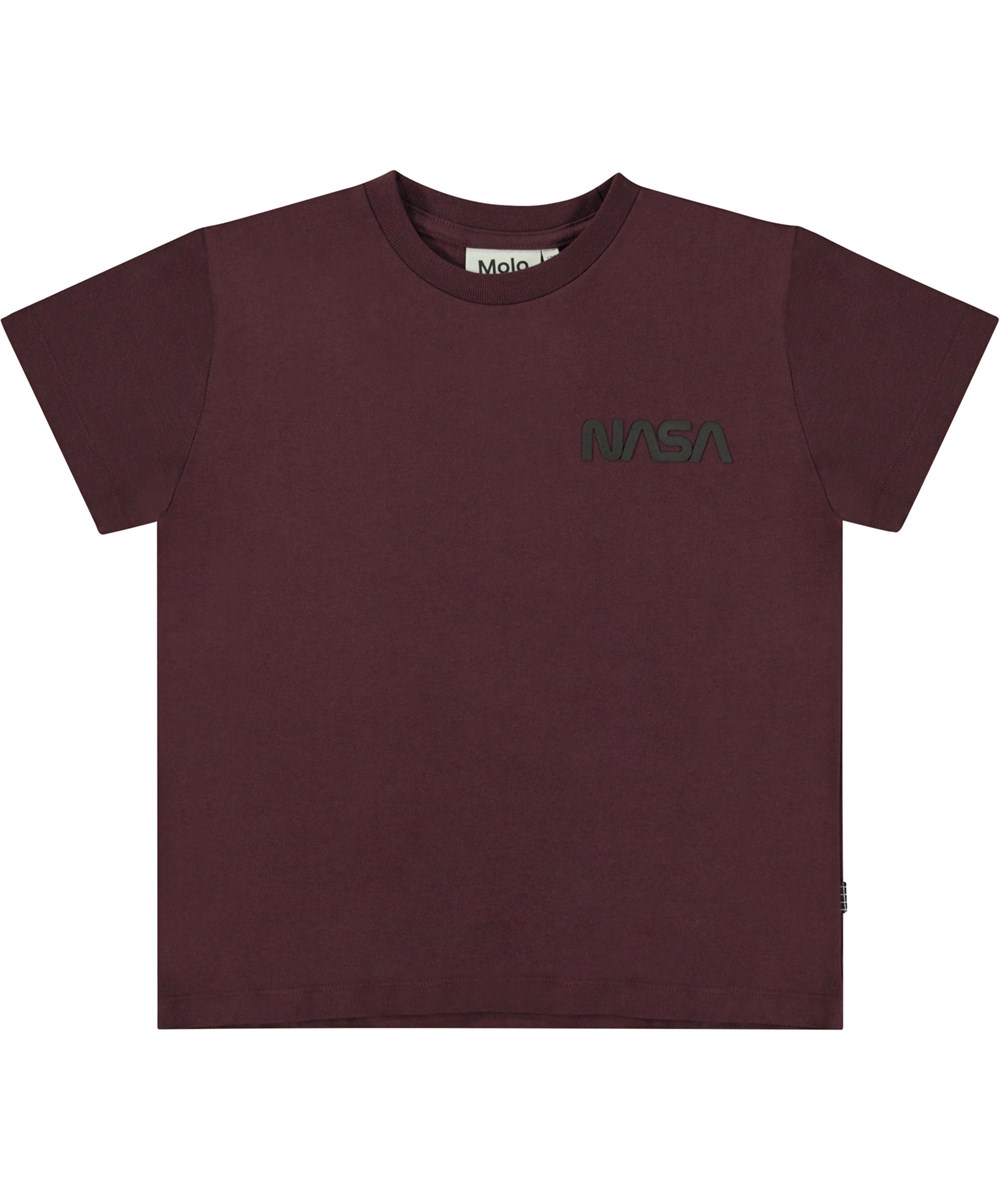 Roxo - Sassafras - Bordeauxrode biologische t-shirt met NASA print
