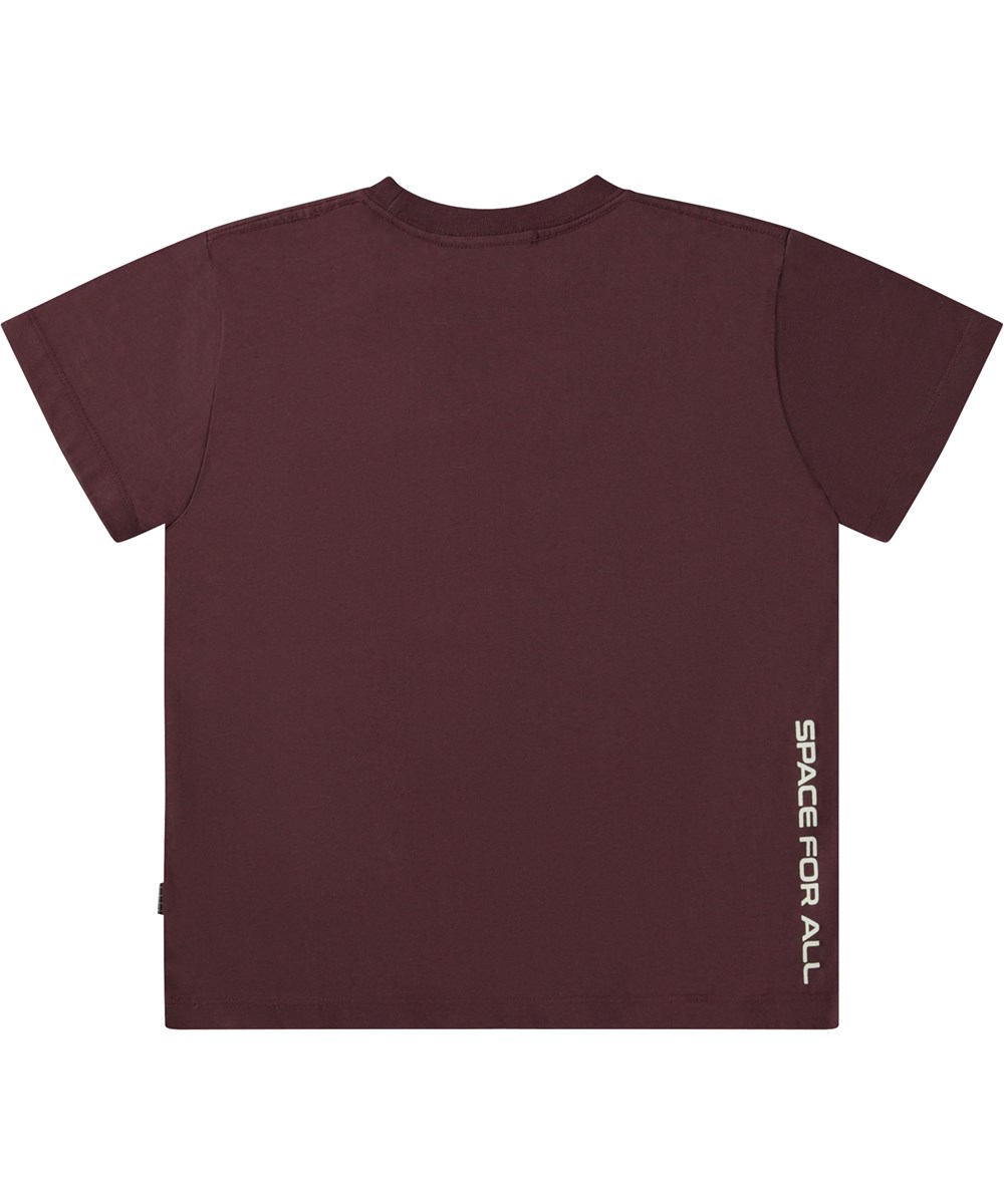 Roxo - Sassafras - Bordeauxrode biologische t-shirt met NASA print