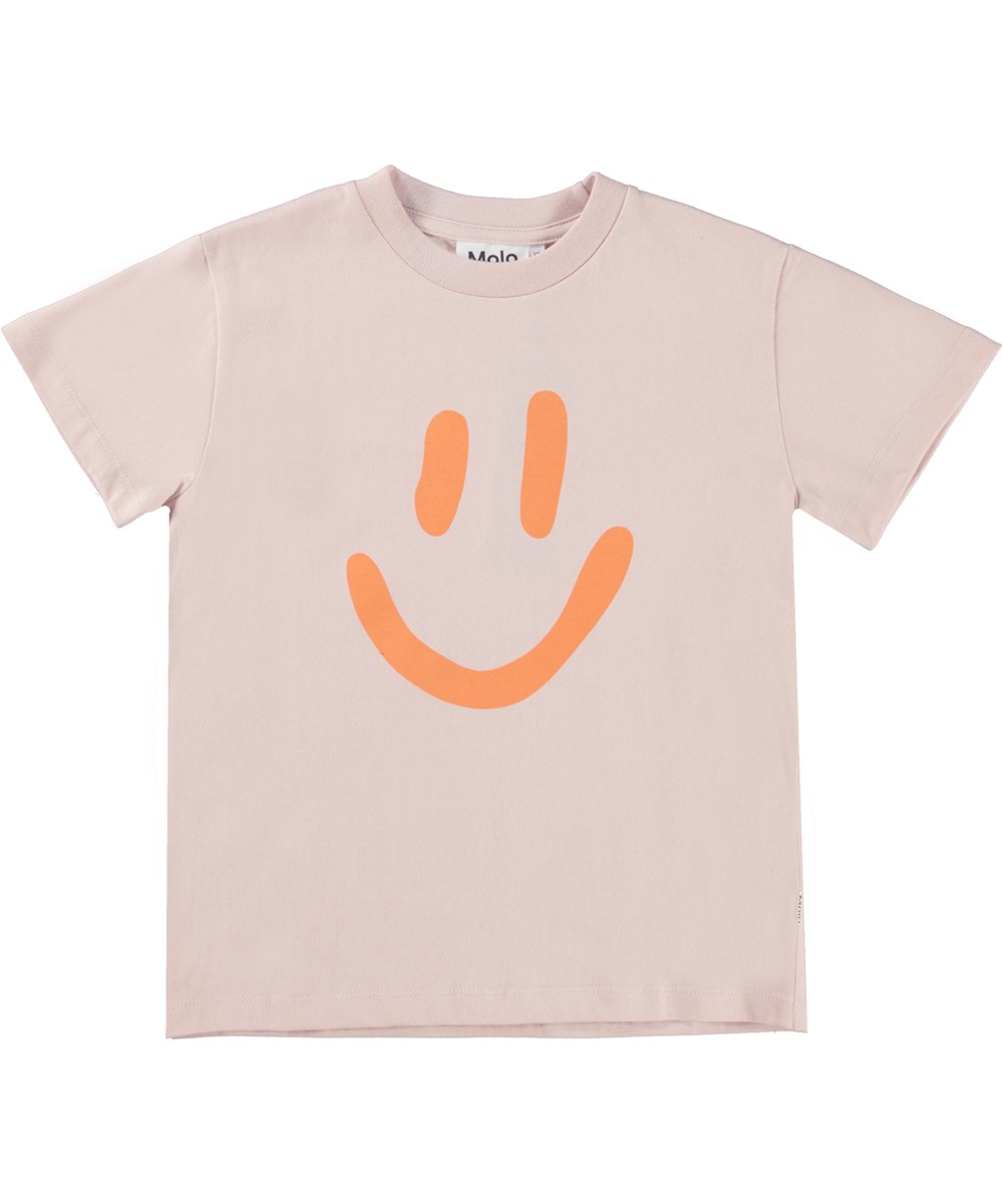 Roxo - Powder - Roze unisex t-shirt met een smiley print