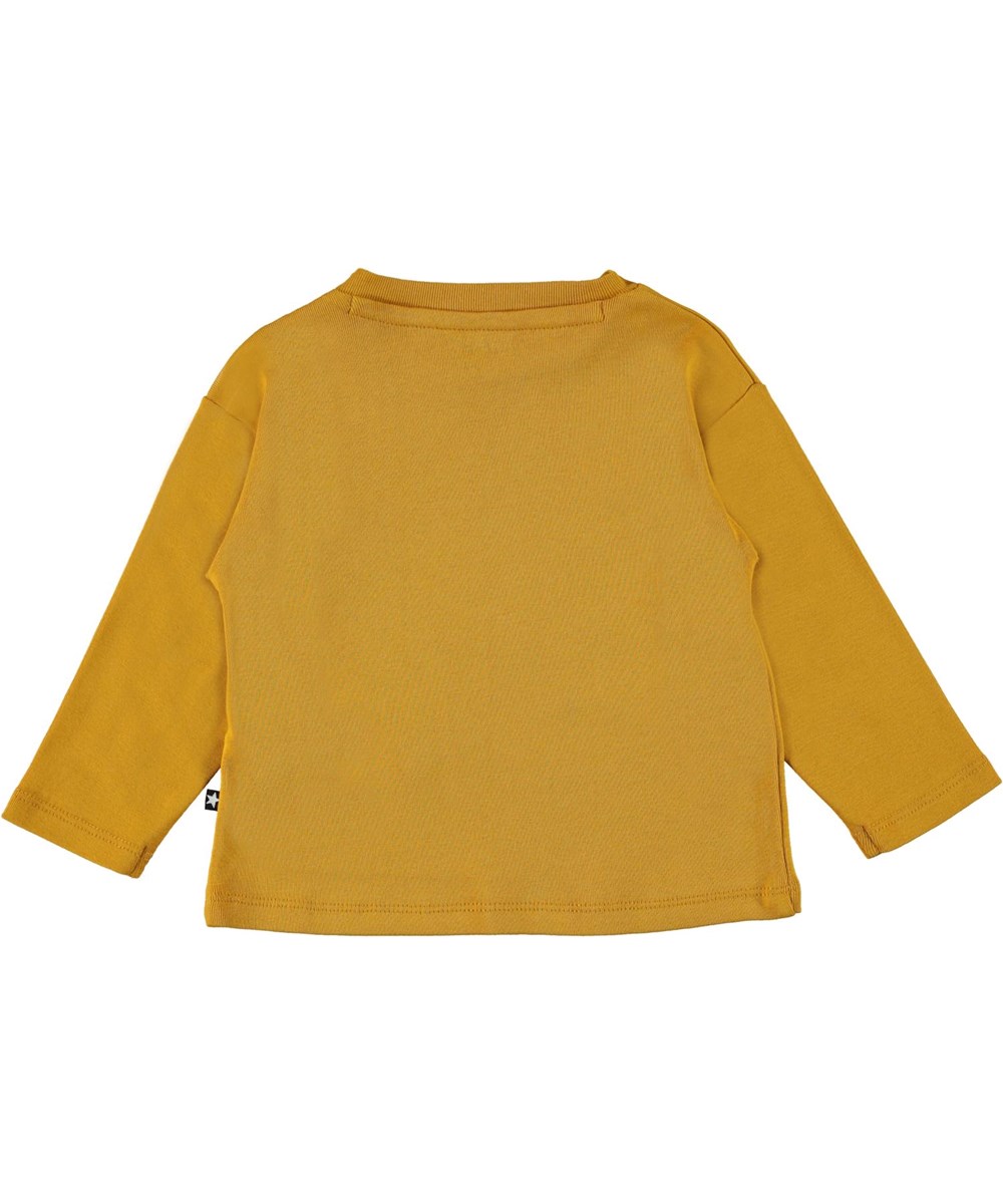 Eki - Honey - Öko gelber Babypullover mit Smiley