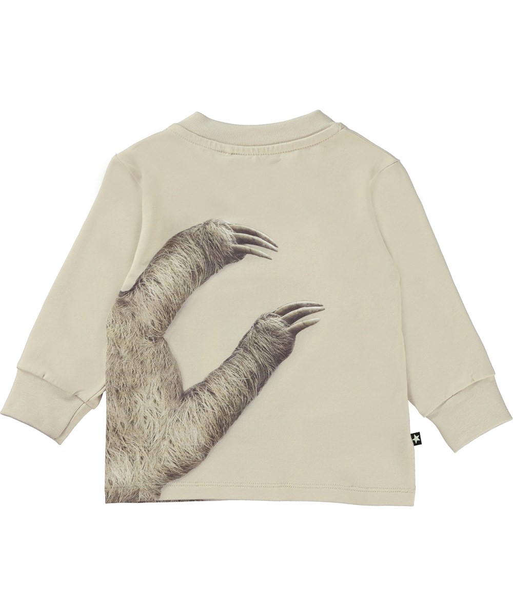 Elit - Overcast - Beiges Babyshirt mit Faultier-Print