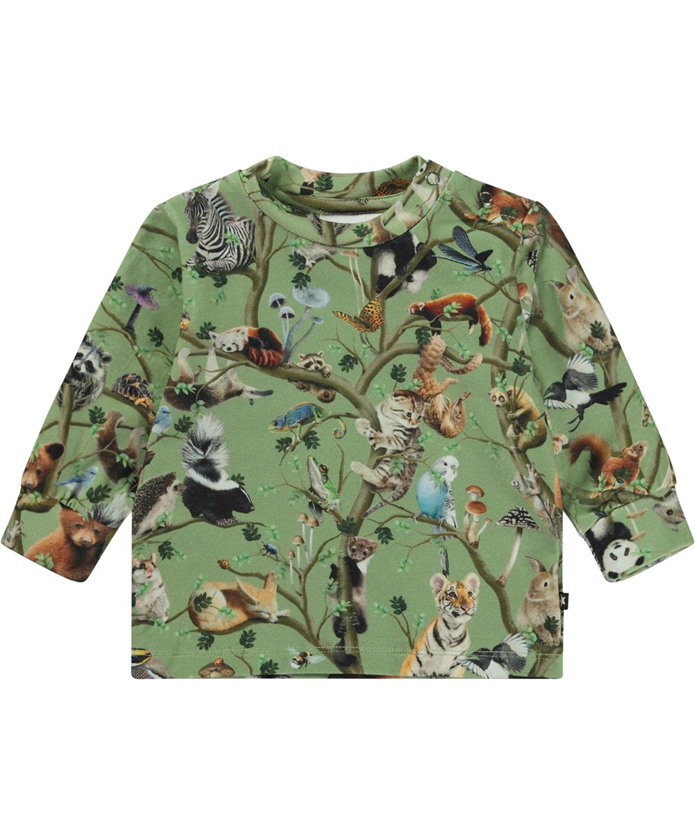 Eloy - Living Tree - Grüne Öko-Baby-Langarmshirt mit Lebensbaum-Print