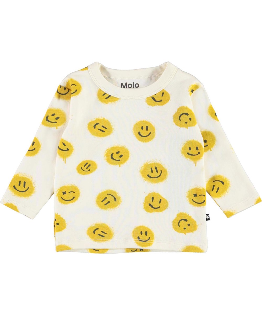 Elvo - All Smiles - Cremige Smiley Babybluse Öko