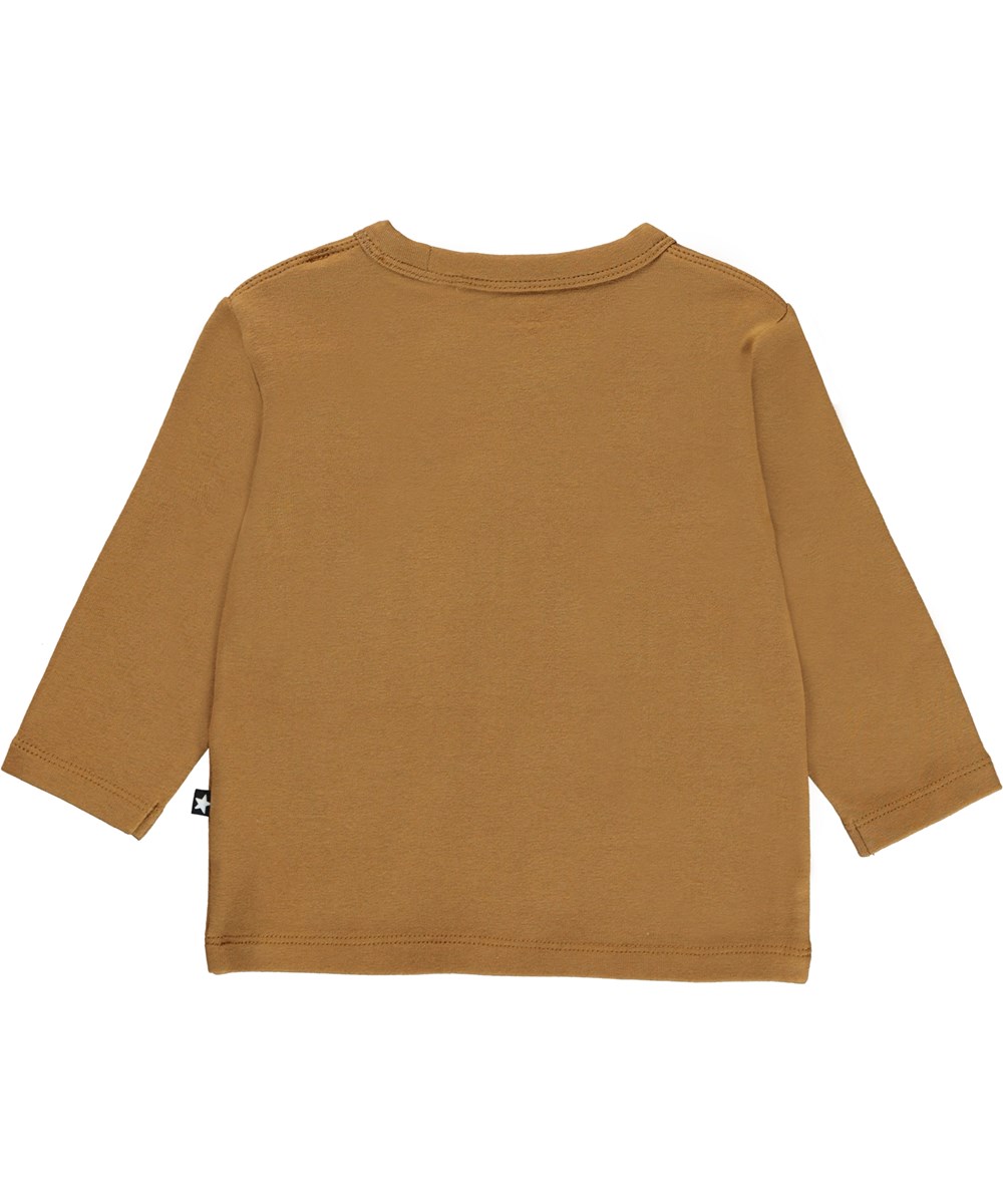 Elvo - Earthy - Braunes Öko-Babyshirt mit Smiley-Print