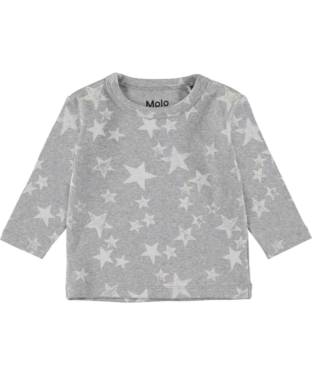 Elvo - Ivory Stars - Graue Babybluse Öko Stern