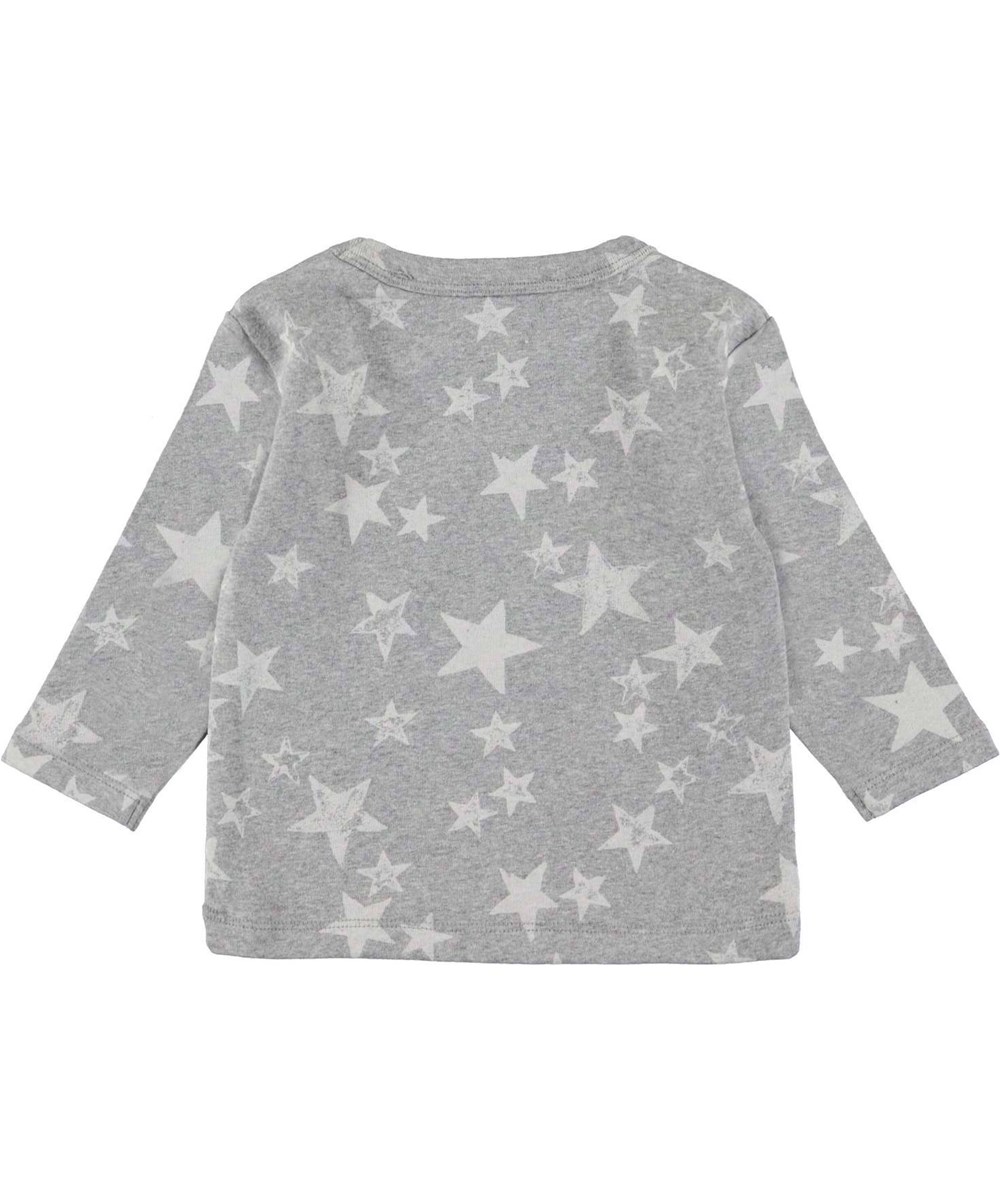 Elvo - Ivory Stars - Graue Babybluse Öko Stern