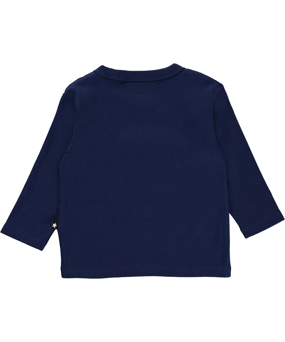 Elvo - Sailor - Blaues Öko-Babyshirt mit Smiley-Print