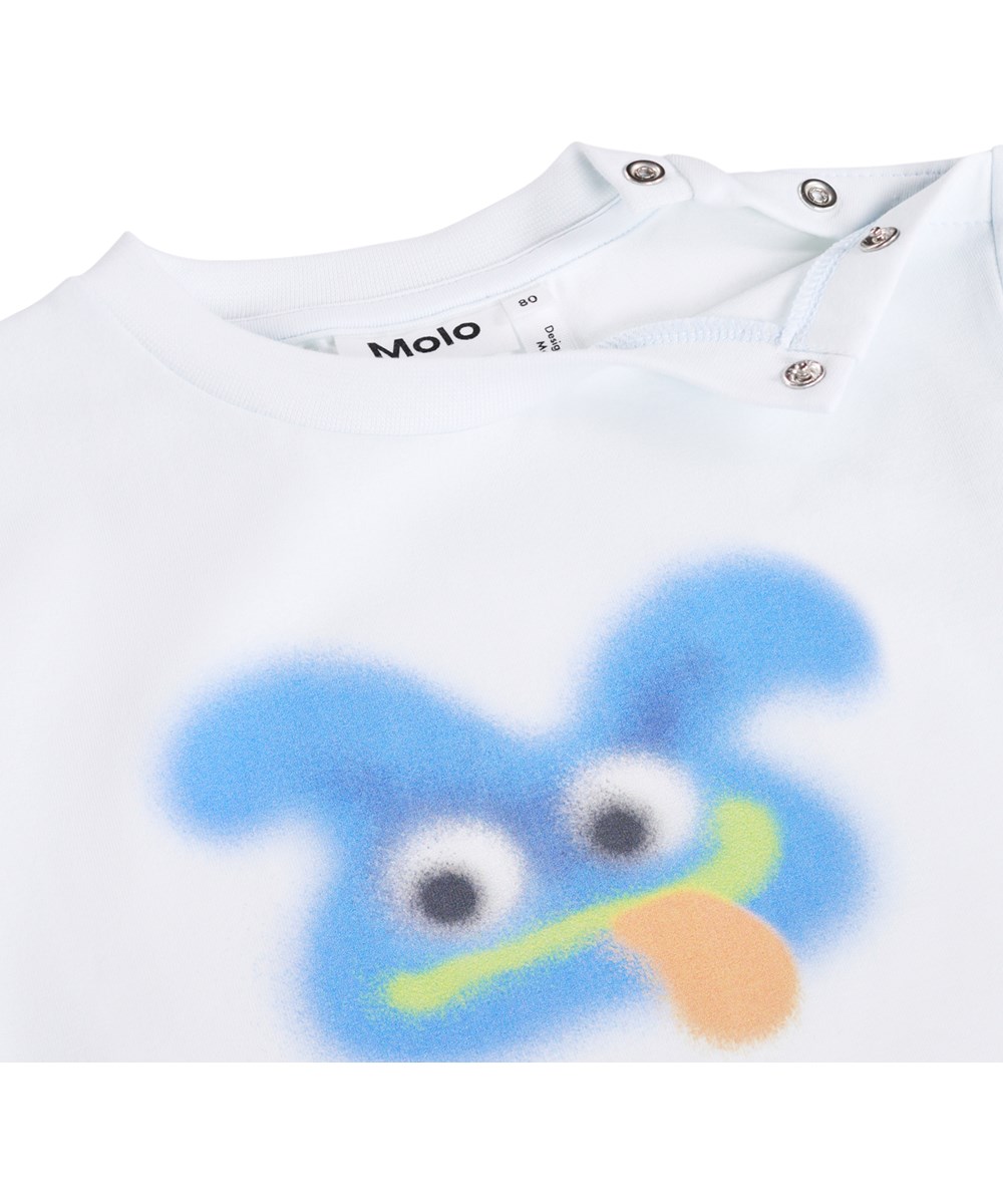 Enzo - Fuzzy Friend - Klassisches hellblaues T-Shirt für die Kleinen aus Bio-Baumwolle mit Aufdruck