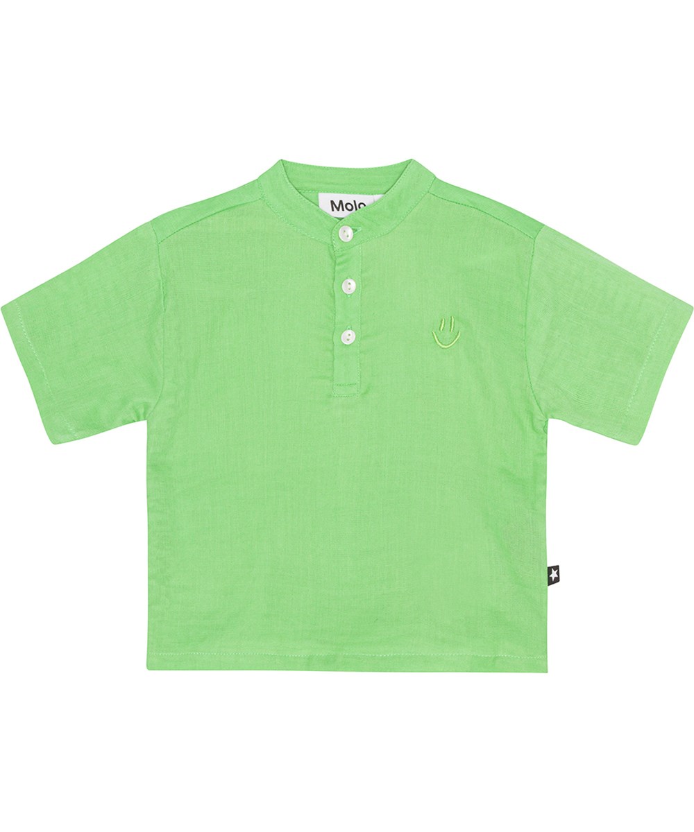 Ever - Grass Green - Hellgrünes Hemd für die Kleinen aus Öko-Baumwolle