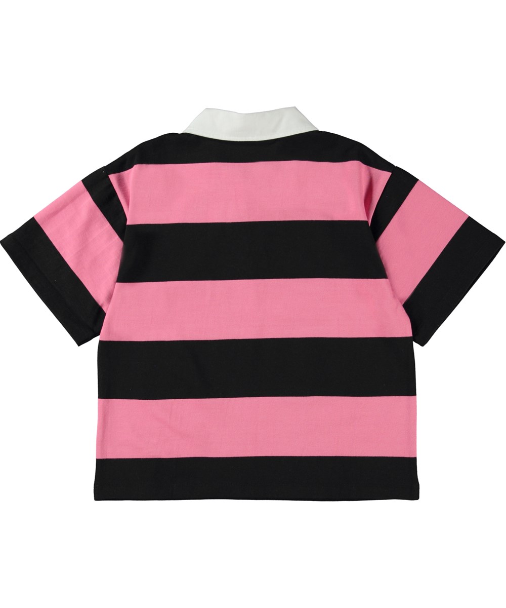 Reef - Black Bubblegum - Rosa und schwarz gestreiftes Polo mit weißem Kragen