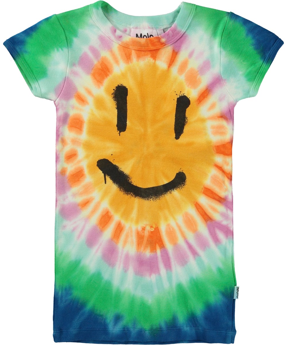 Rhiannon - Sunset Tie Dye - T-Shirt mit Batik und Smiley