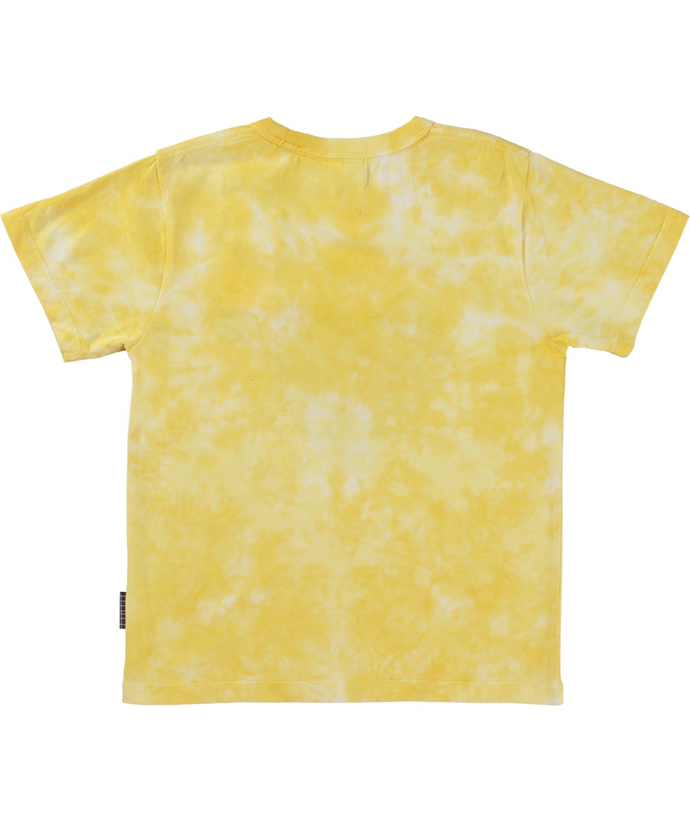 Riley - Adore Dye - Unisex-T-Shirt mit gelbem Batikdruck und Herz