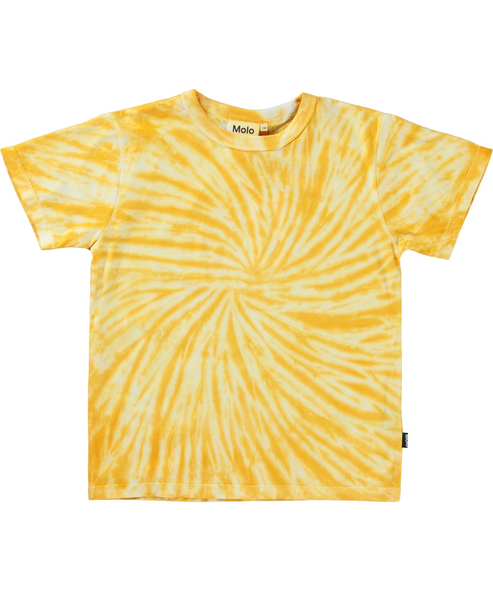 Riley - Sunny Tie Dye - Gelbes Öko-T-Shirt mit Batikdruck