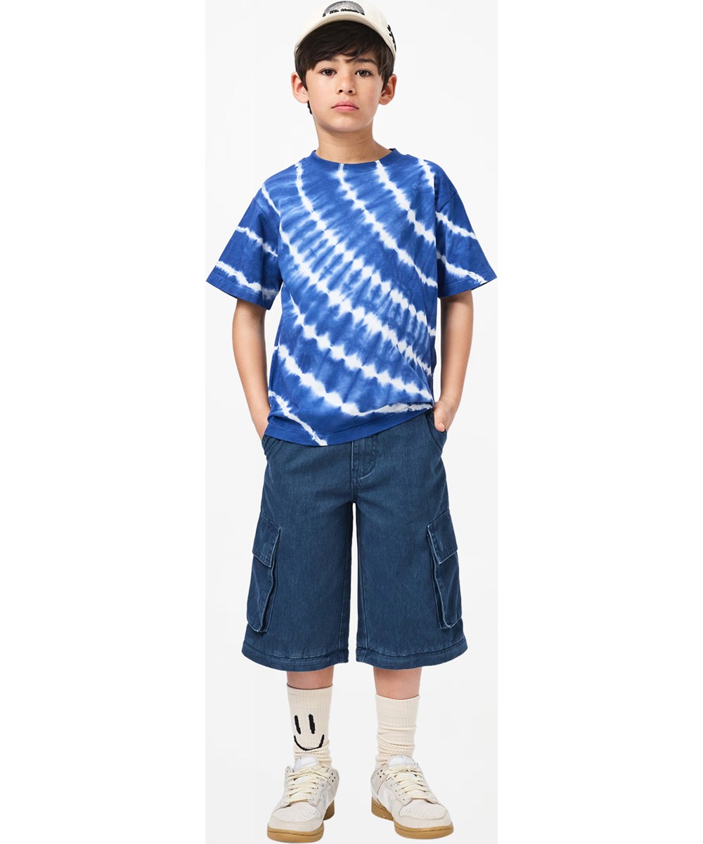 Riley - Swell Blue Dye - Blaues T-Shirt für Kinder aus Bio-Baumwolle