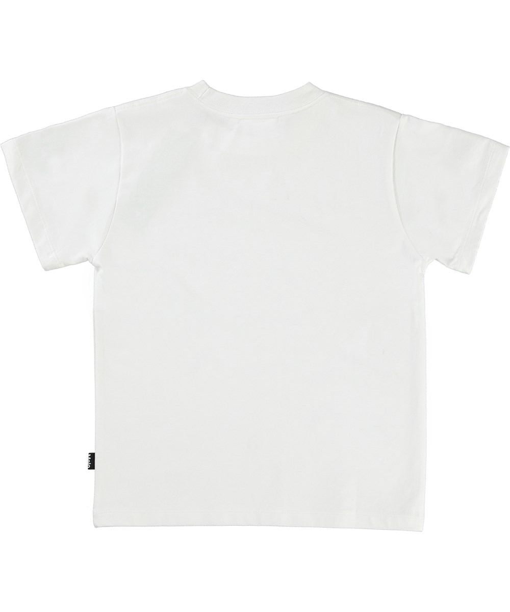 Roxo - White - Weißes Basic-T-Shirt mit blauem Smiley
