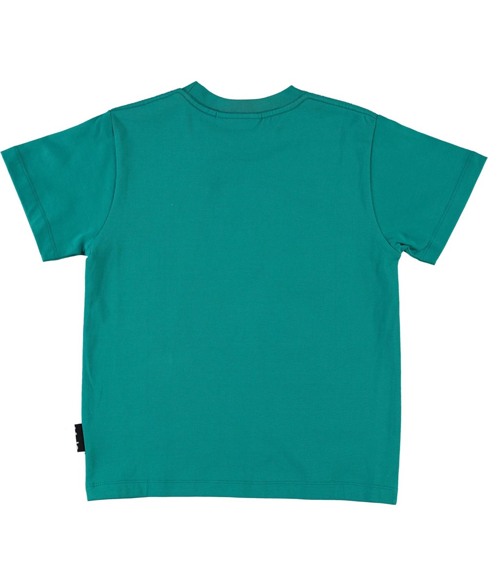 Roxo - Teal - Öko grünes T-Shirt mit Smiley