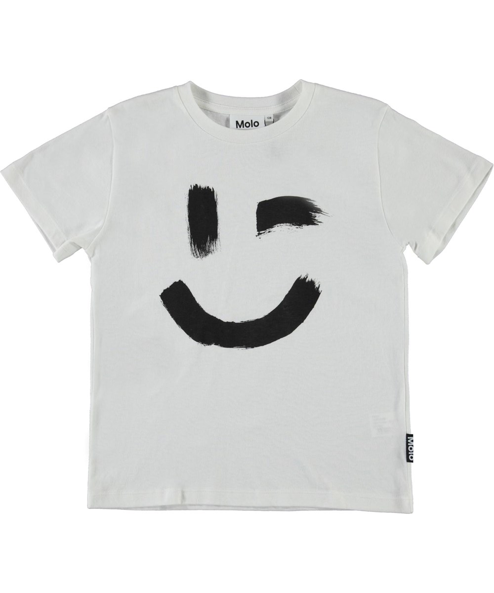 Roxo - White Star - Öko weißes T-Shirt mit Smiley