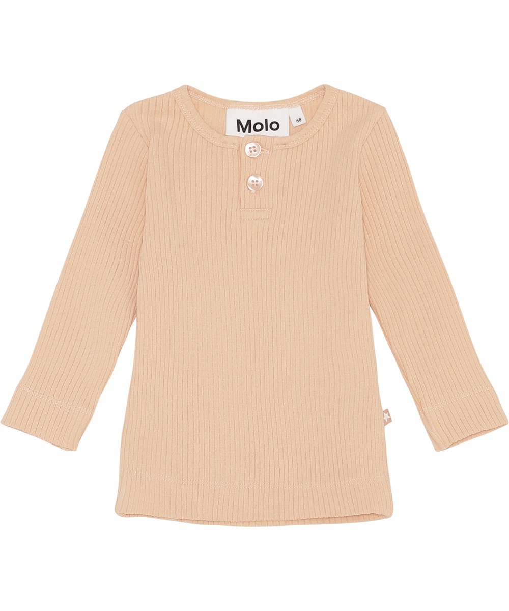 Earth - Fluffy Rose - Earth er en rosa babybluse i ribbet kvalitet