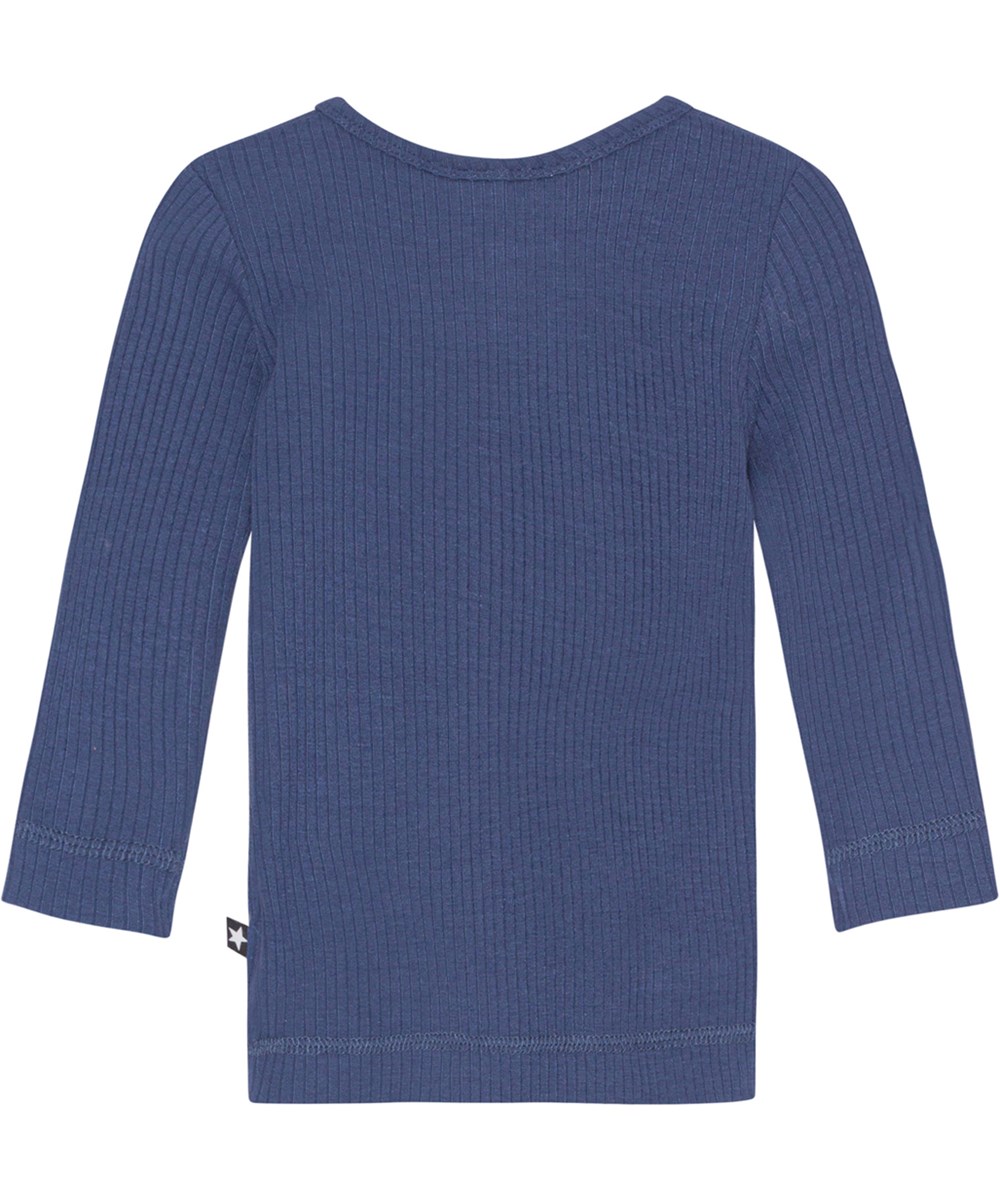 Earth - Twilight - Blå baby bluse i viskose rib
