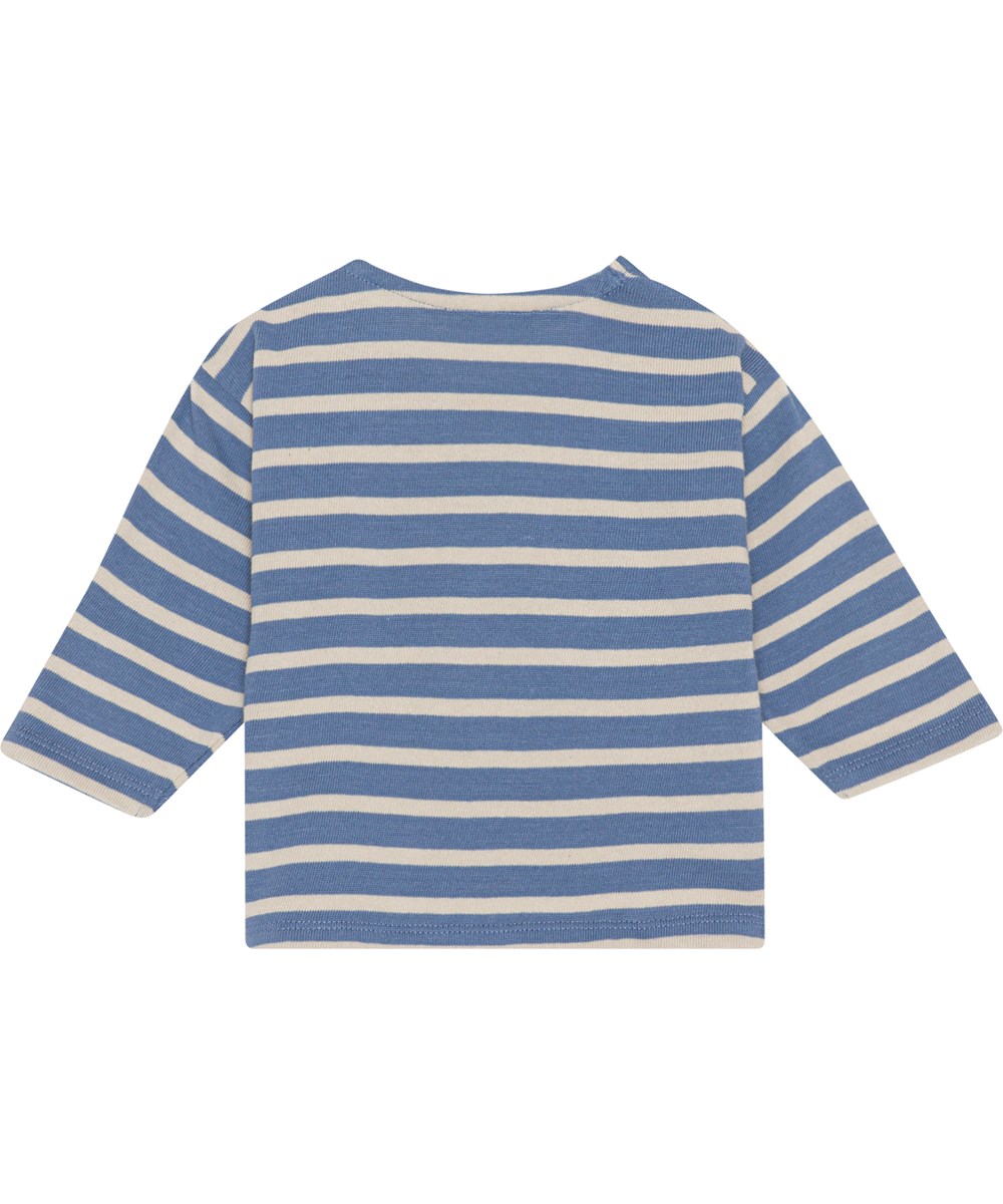 Edarko - Atlas Stripe - Økologisk stribet babybluse i blå og hvid