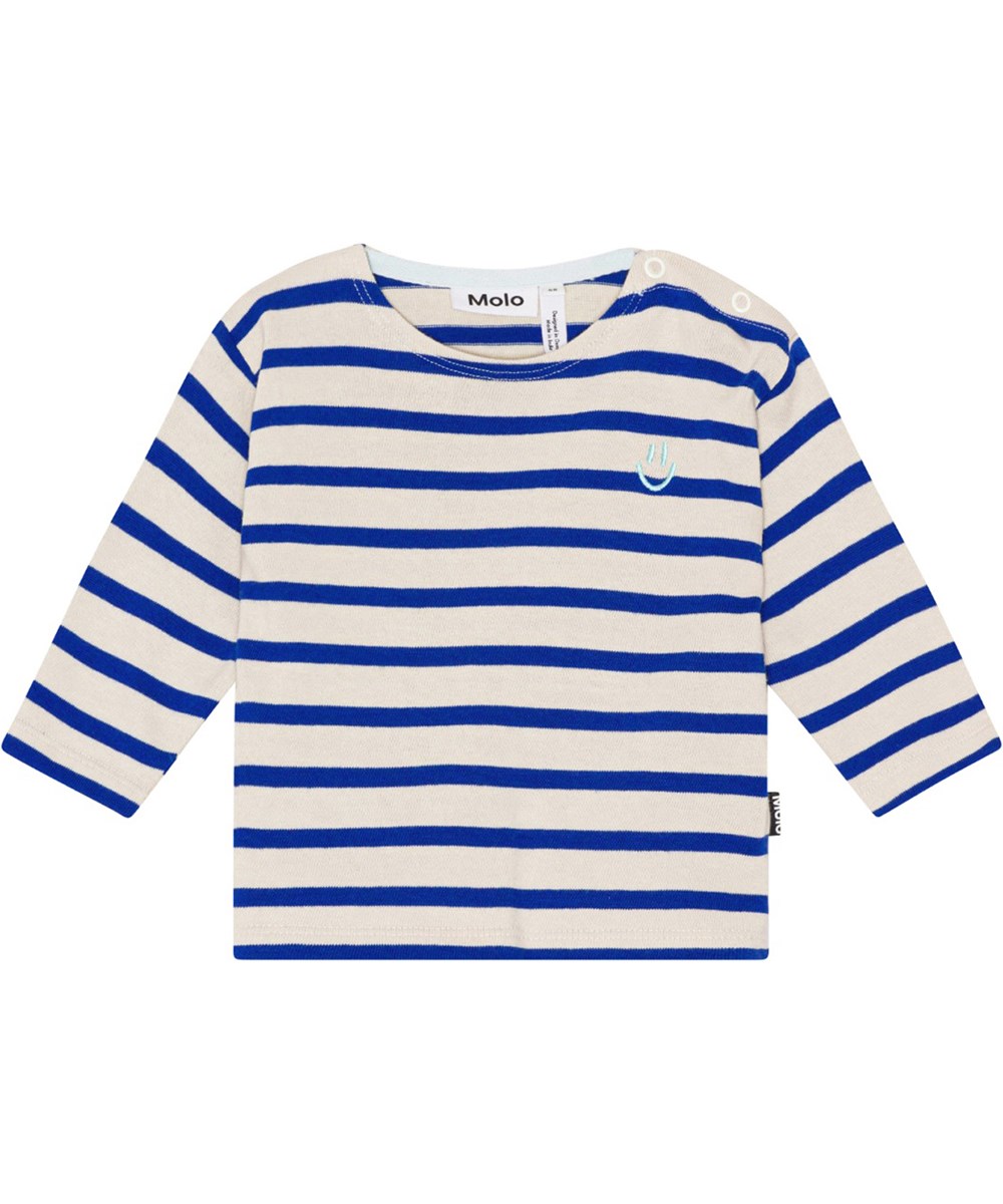 Edarko - Reef Stripe - Stribet langærmet bluse til de mindste i blødt økologisk bomuld