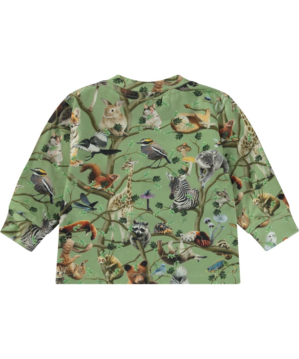 Eloy - Living Tree - Grøn økologisk baby bluse med livets træ print