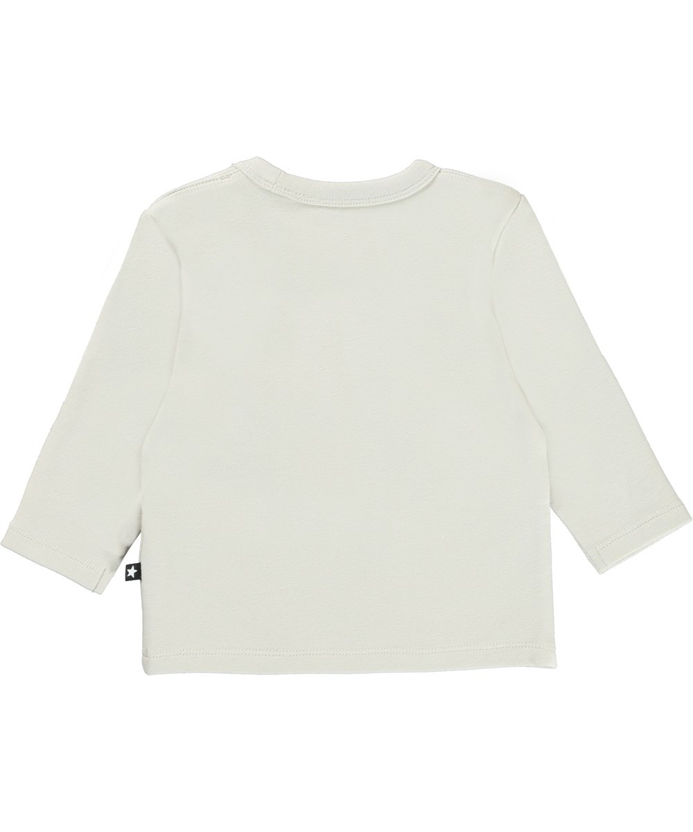 Elvo - Moon - Økologisk råhvid babybluse med smiley print