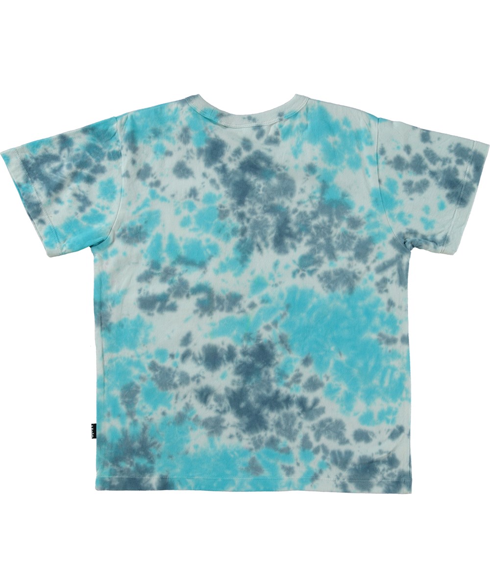 Riley - Water Tie Dye - Økologisk tie-dye t-shirt i blå og turkis