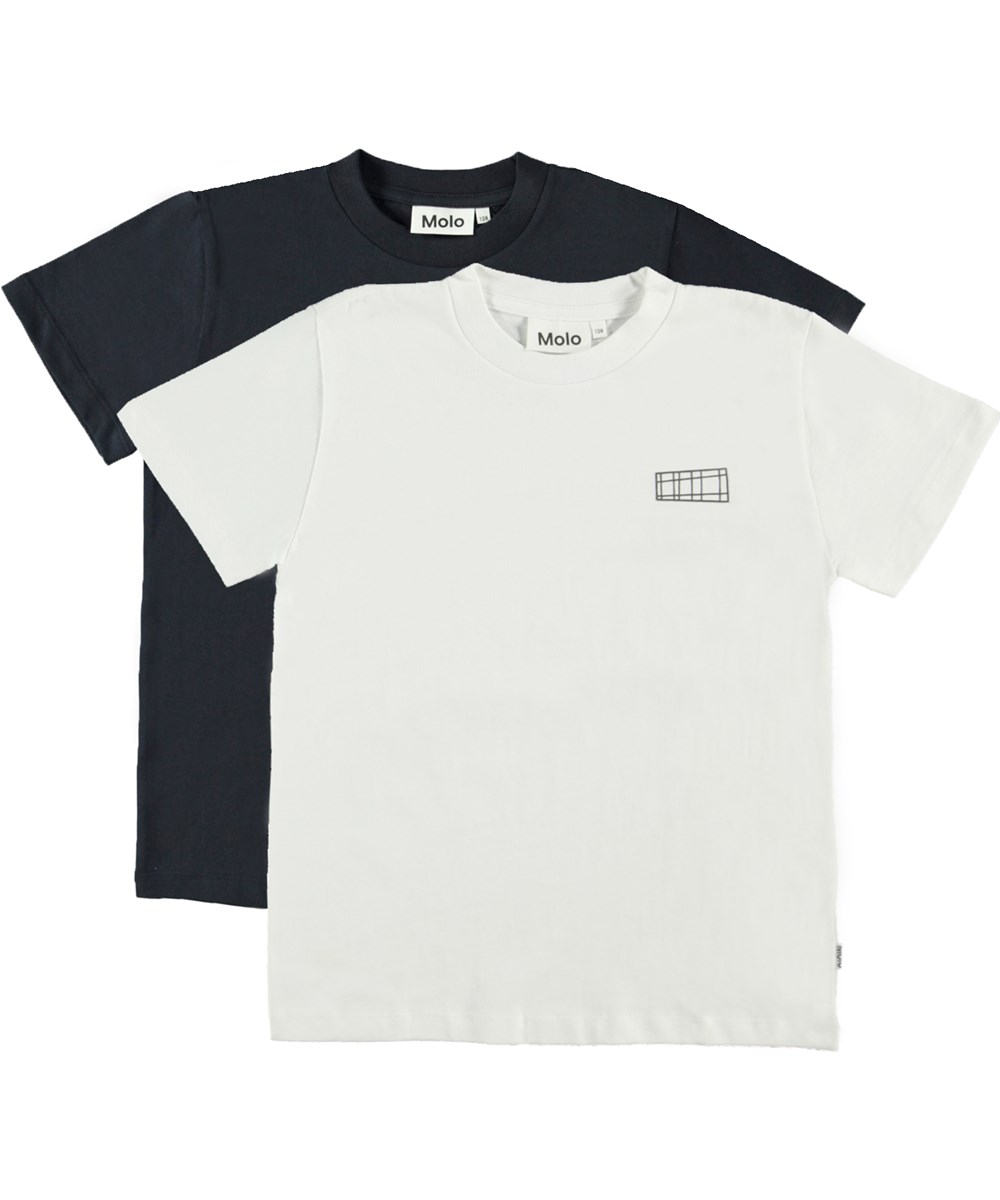 Roxo 2-pack - Black White - Økologisk 2-pack t-shirt sort og hvid