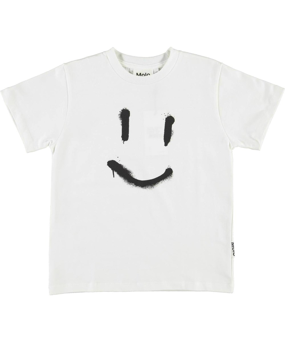 Roxo - Smile - Hvid basic t-shirt med en smiley