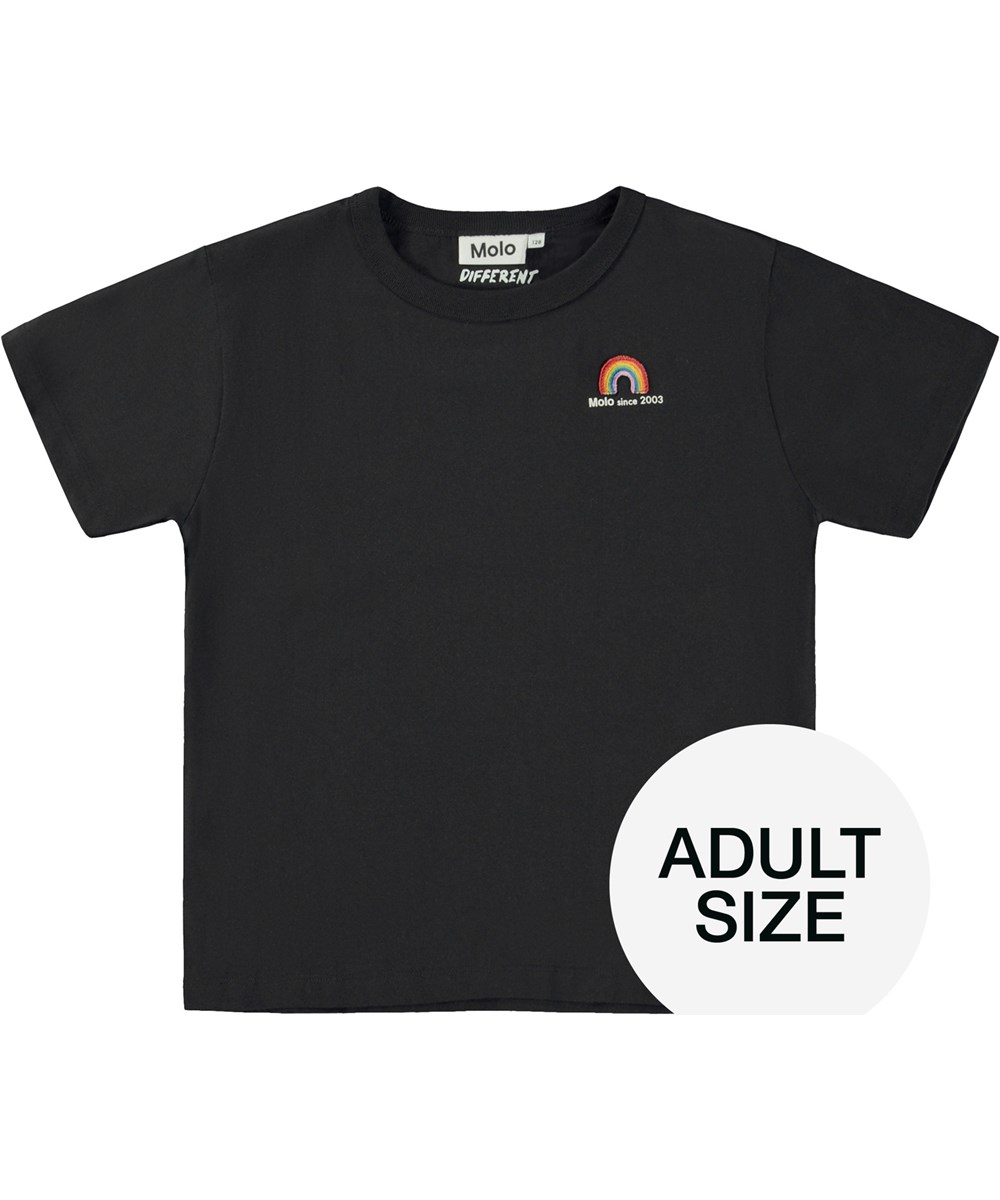 Roxo Adult - Black - Sort voksen jubilæum regnbue t-shirt