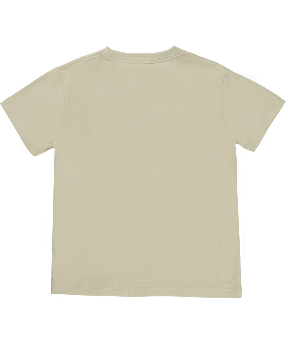 Roxo - Sandy - Beige økologisk t-shirt med smil print