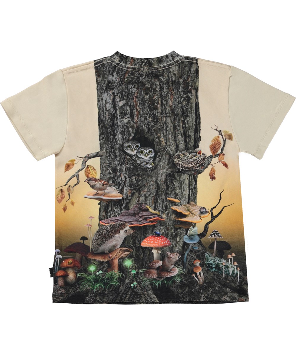 Roxo - Tree Life - Multifarvet økologisk t-shirt med træstamme print