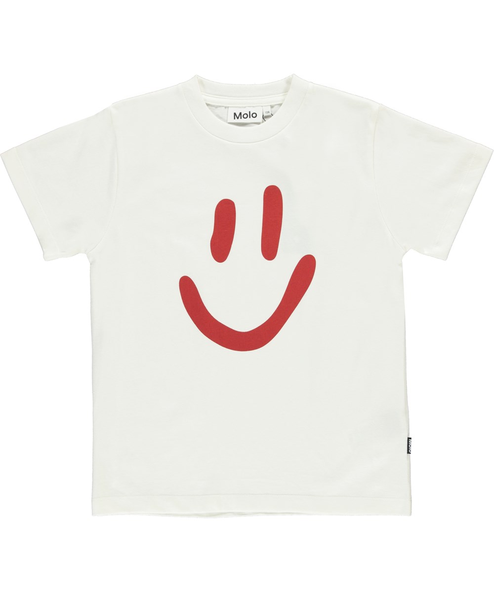Roxo - White Star - Økologisk hvid unisex t-shirt med smiley