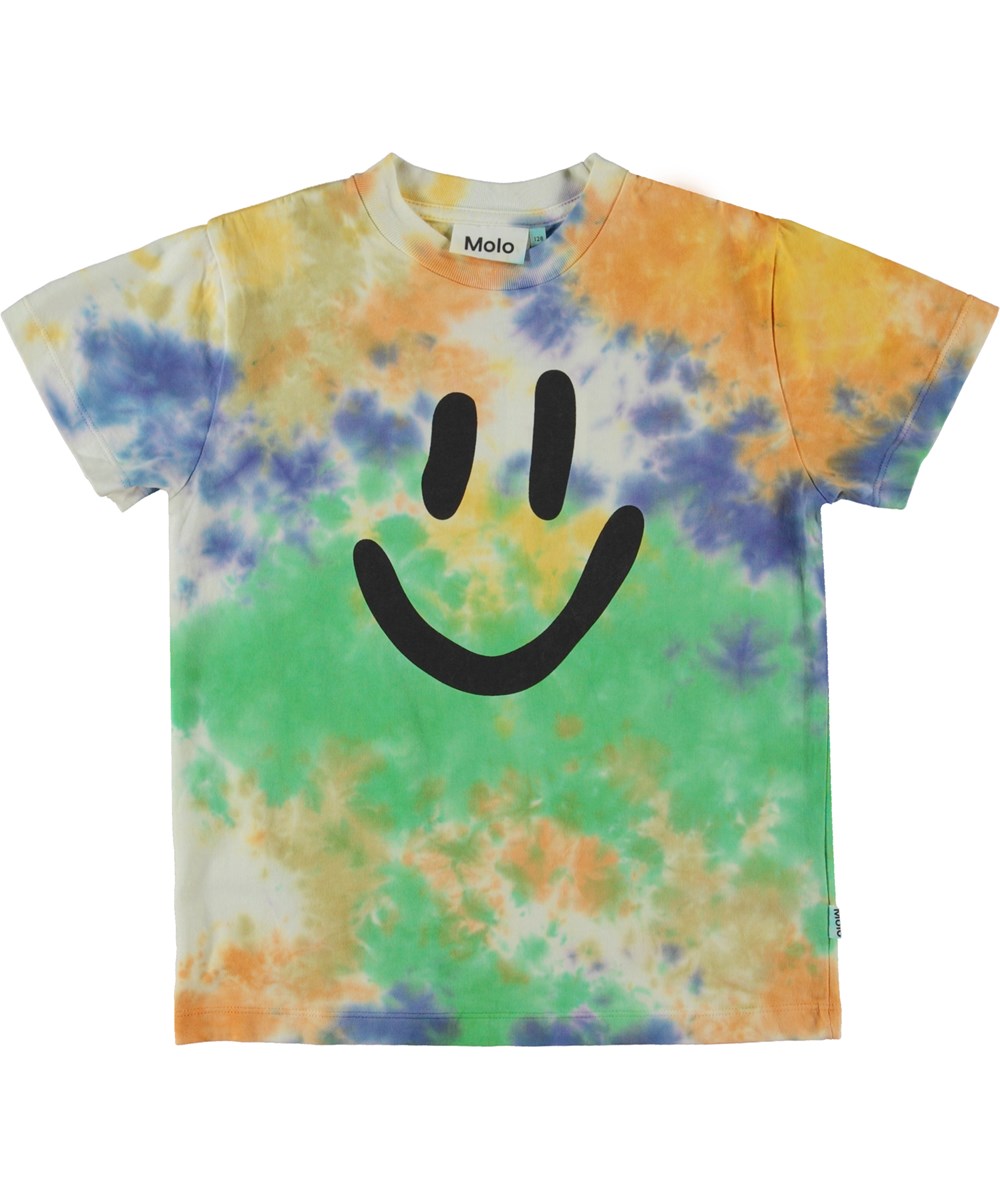 Roxo - Colour Splash - Unisex t-shirt tie-dye print og smiley