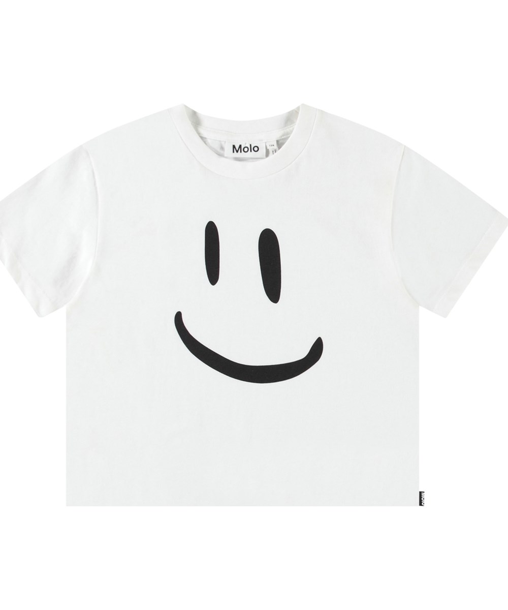 Roxo - White - Hvid t-shirt til børn i økologisk bomuld med korte ærmer, ribkant i halsen og en løs pasform.