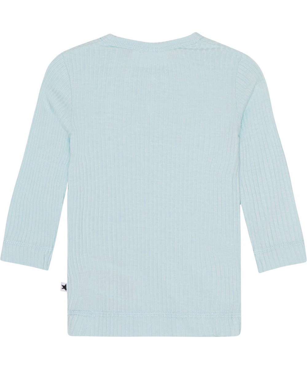 Earth - Airy - Long sleeve, light blue top for small children in ribbed viscose jersey