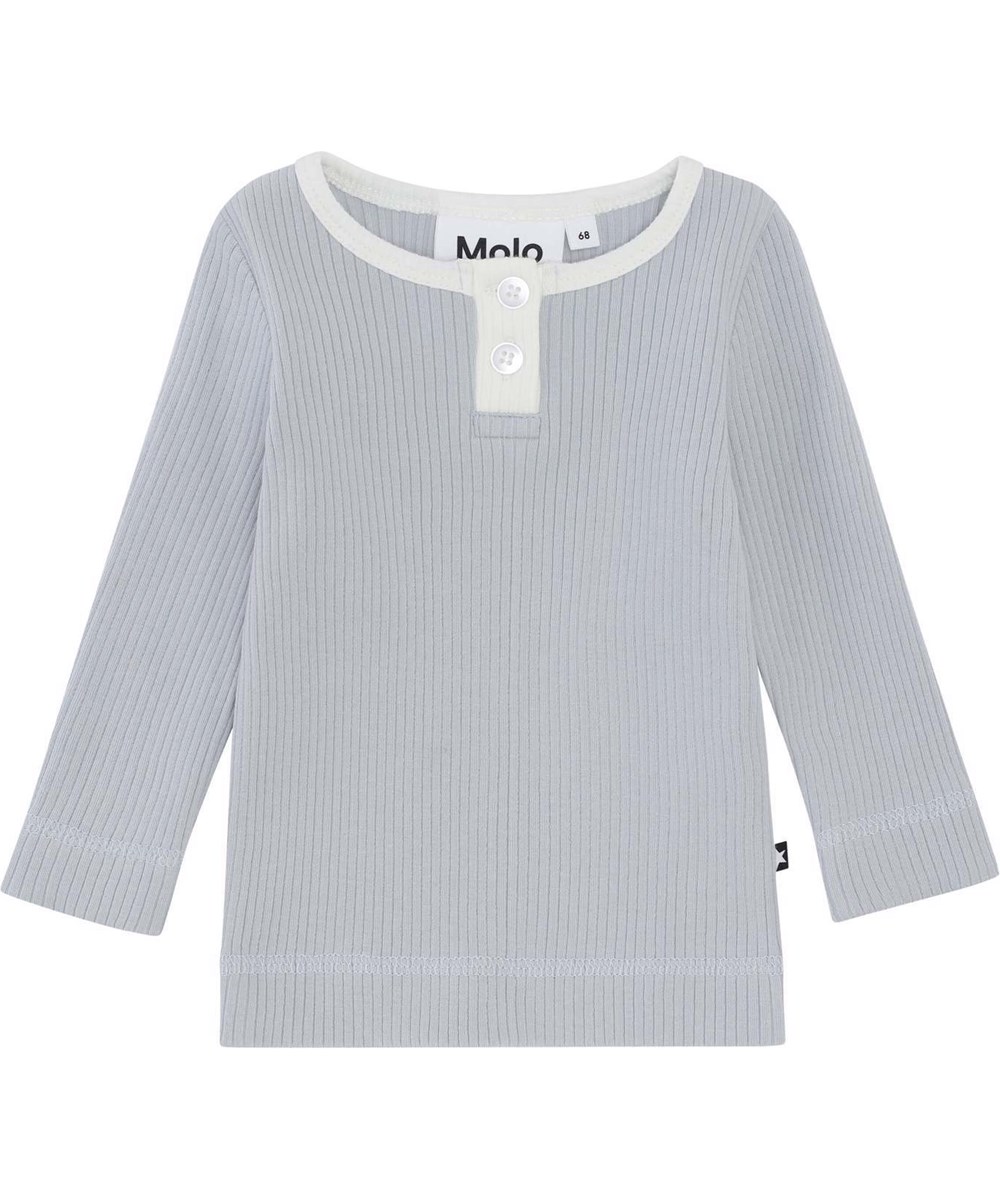 Earth - Pearled Blue - Light blue rib top with buttons 