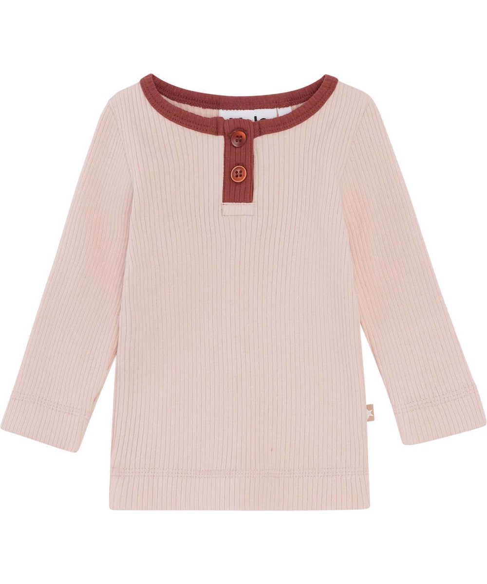 Earth - Powder - Light blue organic rib top with buttons