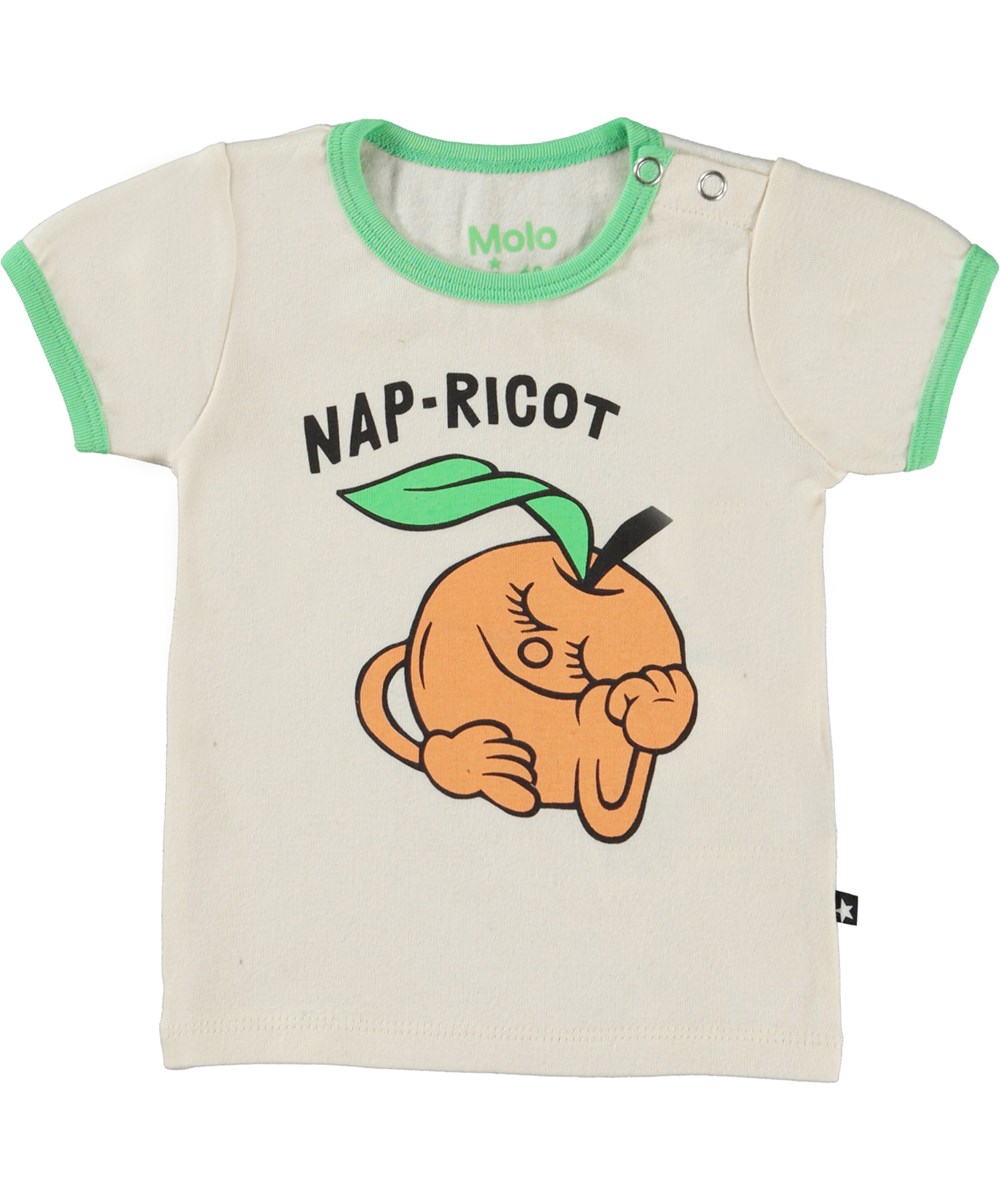 Easy - Naturelle - Baby t-shirt with sleeping apricot
