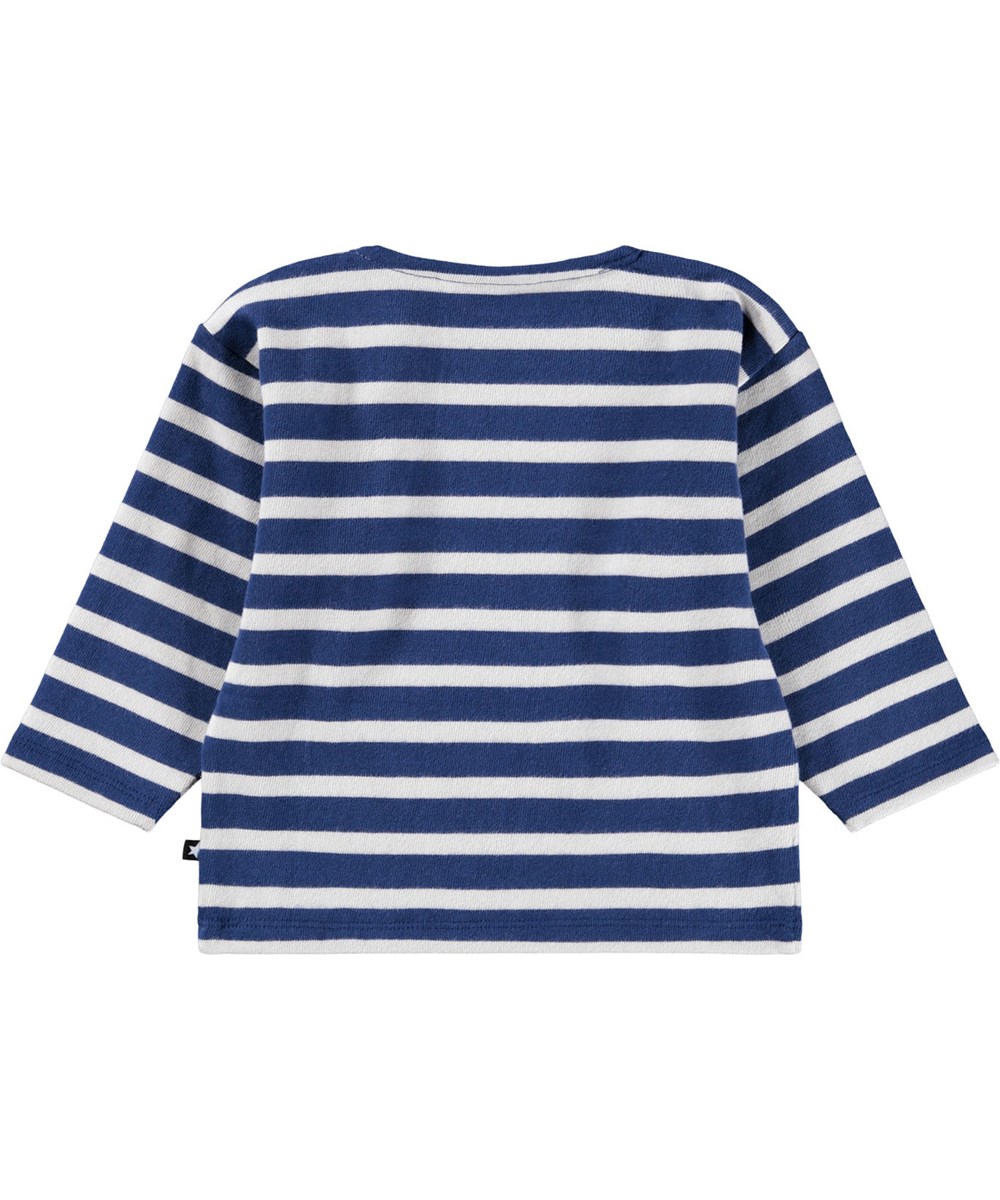 Edarko - Depth Stripe - Breton blue striped long-sleeved top for the little ones made of in organic cotton.