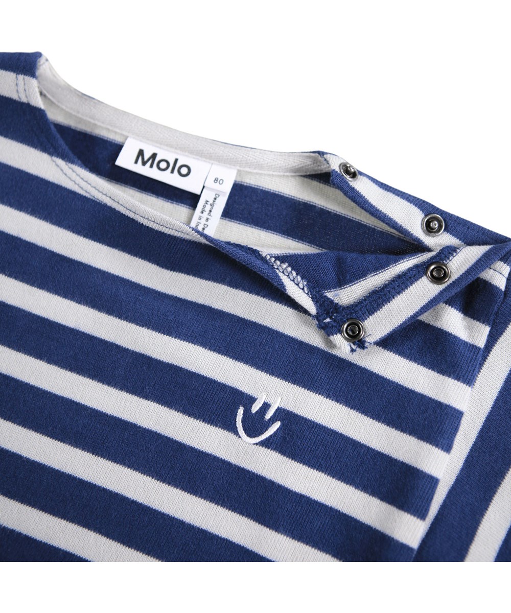 Edarko - Depth Stripe - Breton blue striped long-sleeved top for the little ones made of in organic cotton.