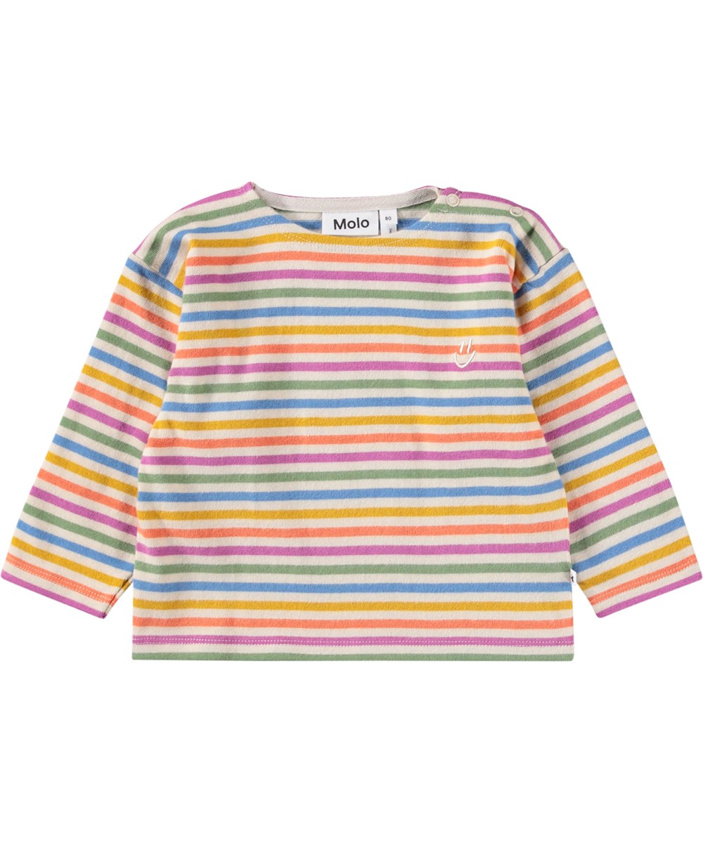 Edarko - Mini Rainbow - Multicoloured long-sleeved shirt for the little ones made of organic cotton with stripes