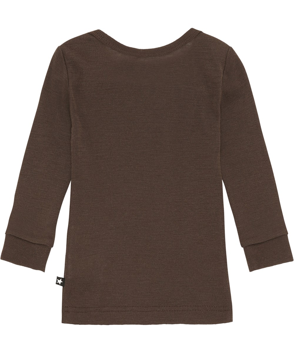 Eli - Deep Oak - Brown wool baby top 